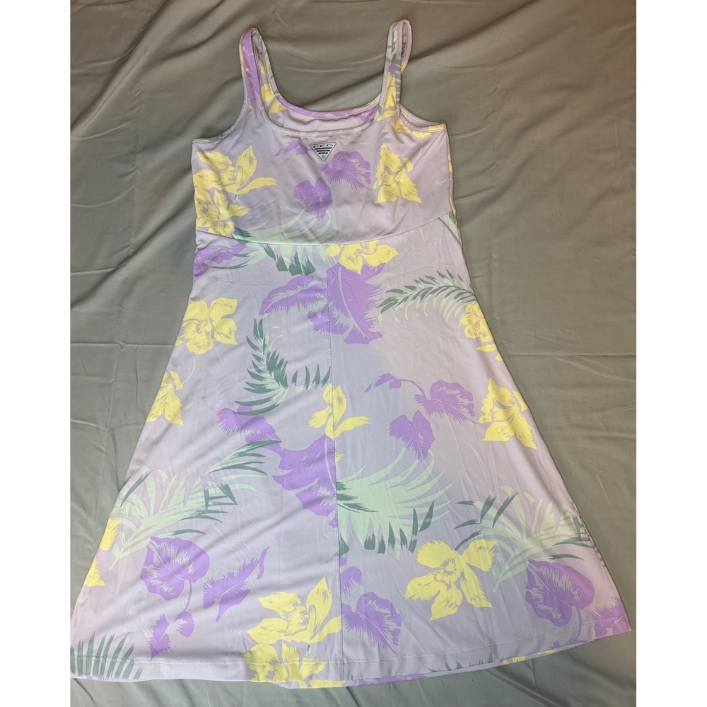 Columbia PFG Freezer III Dress Womens Medium Lavender Floral Stretch Gorpcore - Picture 2 of 10